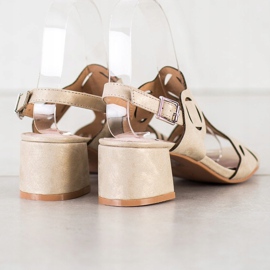 Kylie Tyylikkäät sandaalit, joissa on avoin kuvio beige 1