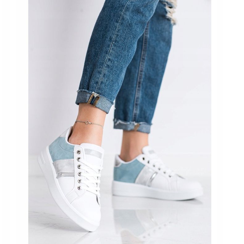 SHELOVET Urheilukengät, joissa mokkanahka valkoinen sininen 1