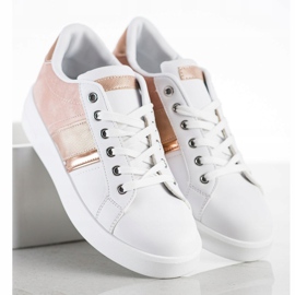 SHELOVET Urheilukengät, joissa mokkanahka valkoinen vaaleanpunainen 2