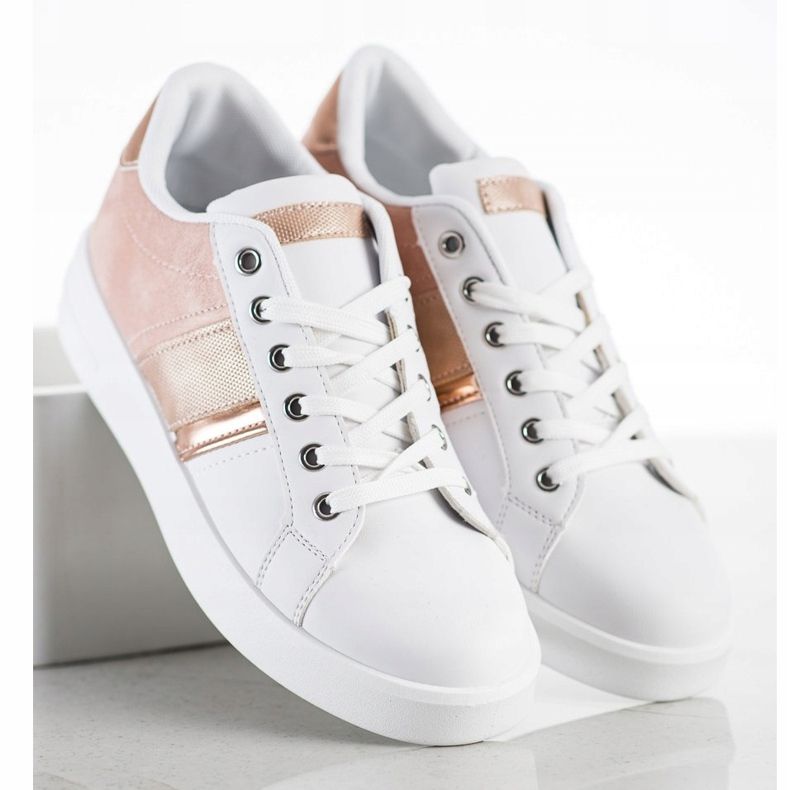 SHELOVET Urheilukengät, joissa mokkanahka valkoinen vaaleanpunainen 2