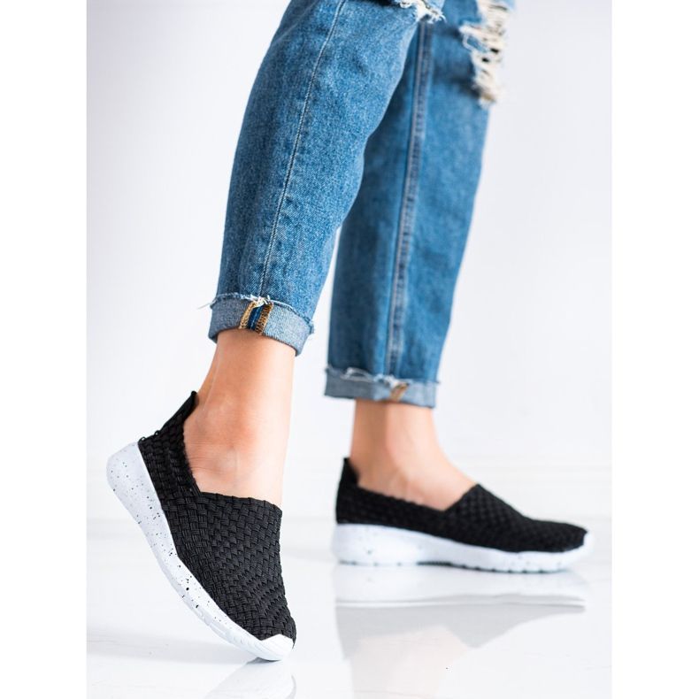 Sabatina Musta punottu slipons 2