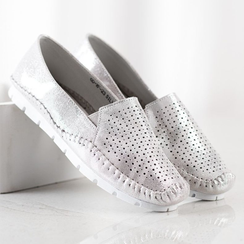 Goodin Hopea nahkainen Loafers harmaa 2