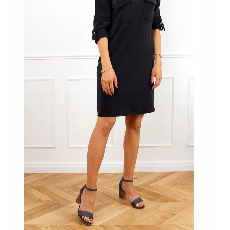 Siniset korkokengät sandaalit 8741 Blue sininen 1