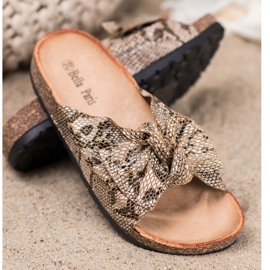 Bella Paris Snake Print -tossut beige 2