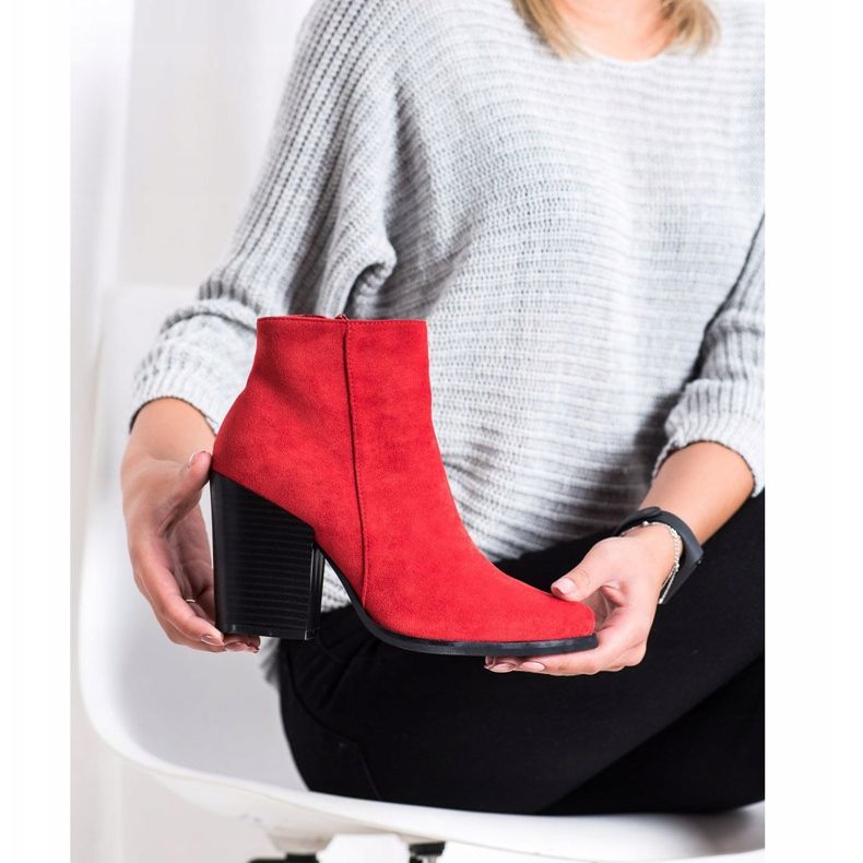 Marquiz Saappaat leveällä postilla punainen 2