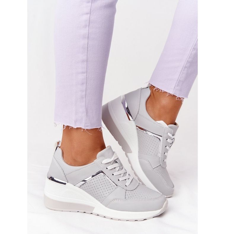 Nahkaiset kiilakengät S.Barski Harmaa 2