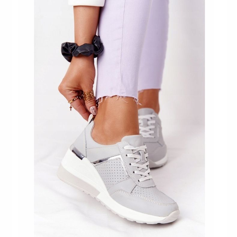 Nahkaiset kiilakengät S.Barski Harmaa 1