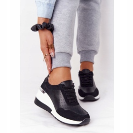 S.Barski Openwork Nahka Wedge Tennarit S. Bararski Musta valkoinen 1