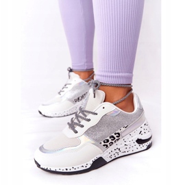 NEWS Naisten Wedge-lenkkarit Valkoinen jossa Brocade Avery 21SP26-3974 musta hopea 1