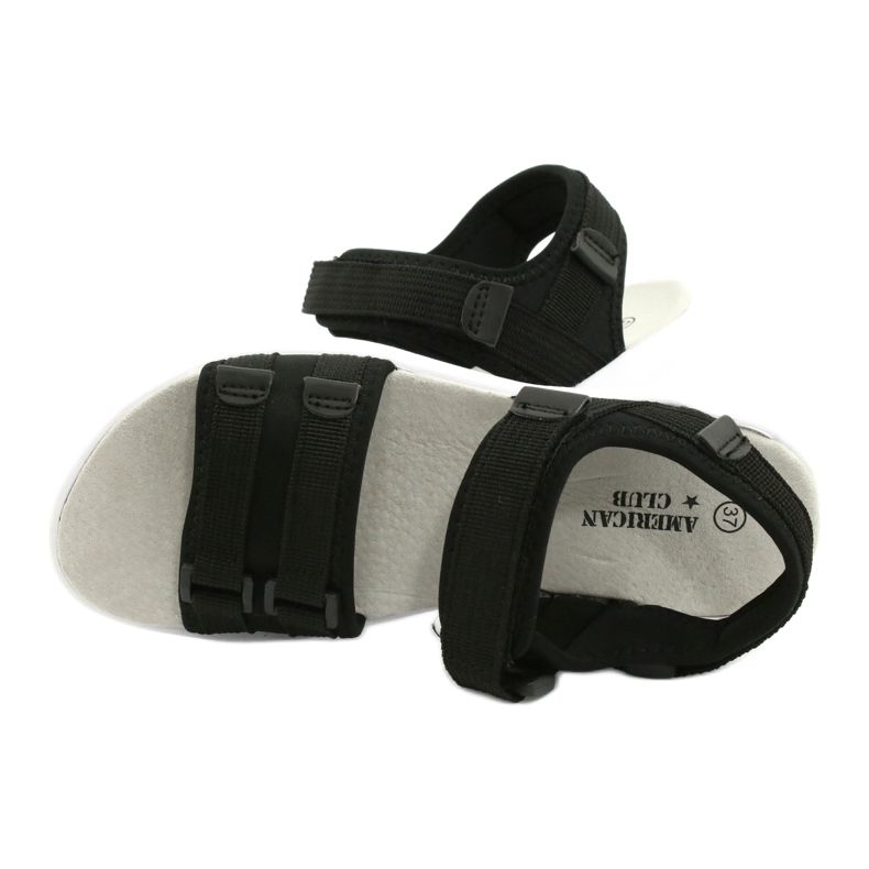 American Club Naisten sandaalien urheilun nahkainen insertti RL45/21 musta 4