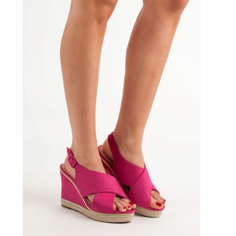 Anesia Paris Suede Wedge Sandaalit vaaleanpunainen 2