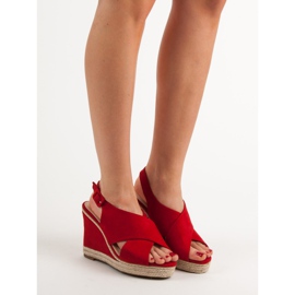 Anesia Paris Suede Wedge Sandaalit punainen 2