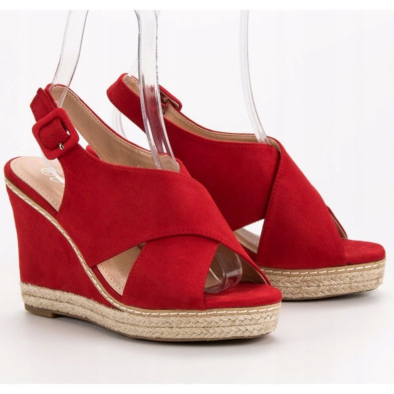 Anesia Paris Suede Wedge Sandaalit punainen 1