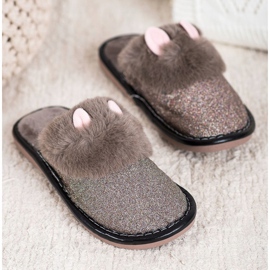 Bona Glitter -tossut vaurioilla beige 2