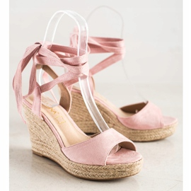 Sabatina Sidotut sandaalit Wedgellä vaaleanpunainen 1