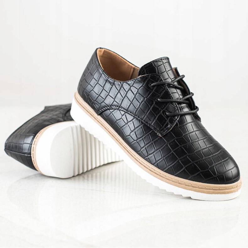 SHELOVET Mustat Snake Print -kengät 1