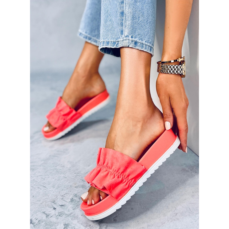 Naisten tossut, joissa on röyhelöinen koralli 38862 Vesimeloninpunainen monivärinen oranssi 2