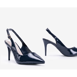 Tummansiniset pumput lakattu Cindy -vyöllä sininen 1