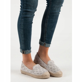 SHELOVET Suede Openwork Espadrilles harmaa 1