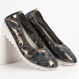 Filippo Nahka ballerina kiilassa sininen keltainen 1