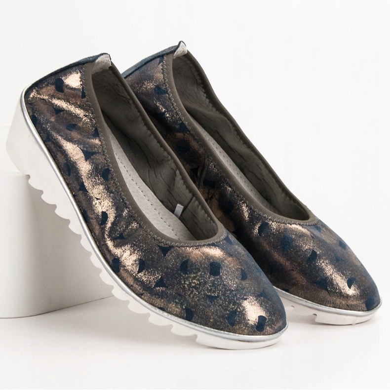 Filippo Nahka ballerina kiilassa sininen keltainen 1