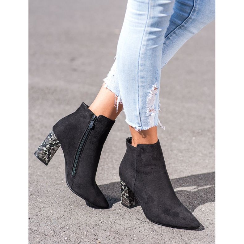 Saappaat, joissa on käärme -aihe VINCEZA musta 2