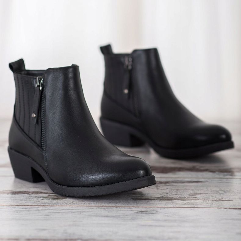 Bella Paris Lämpimät saappaat vetoketjulla musta 2