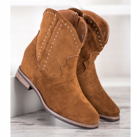 Ideal Shoes Muodikkaat ruskeat cowboy -saappaat 2