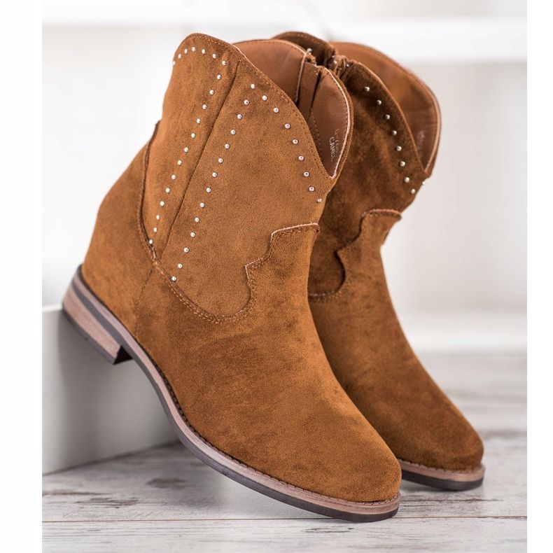 Ideal Shoes Muodikkaat ruskeat cowboy -saappaat 2