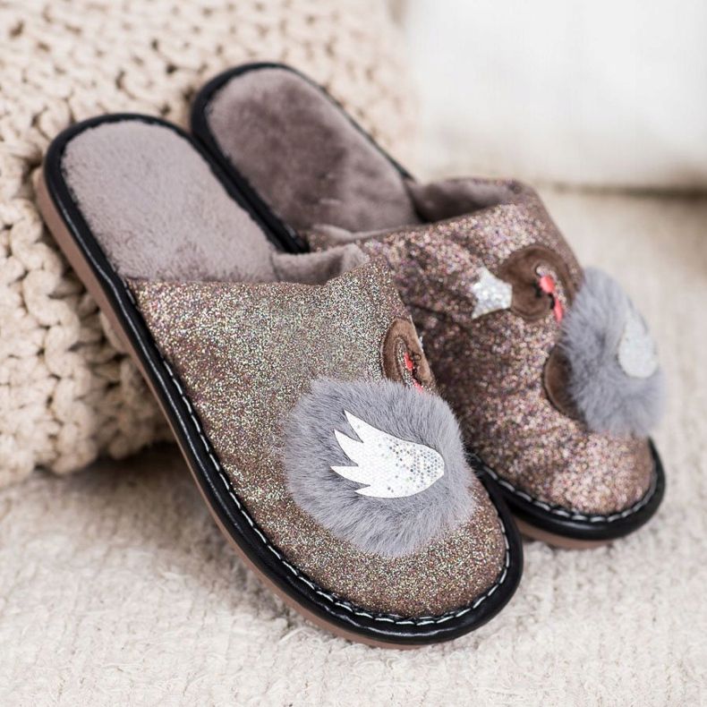 Bona Tyylikkäät tossut sovelluksella beige ruskea 1