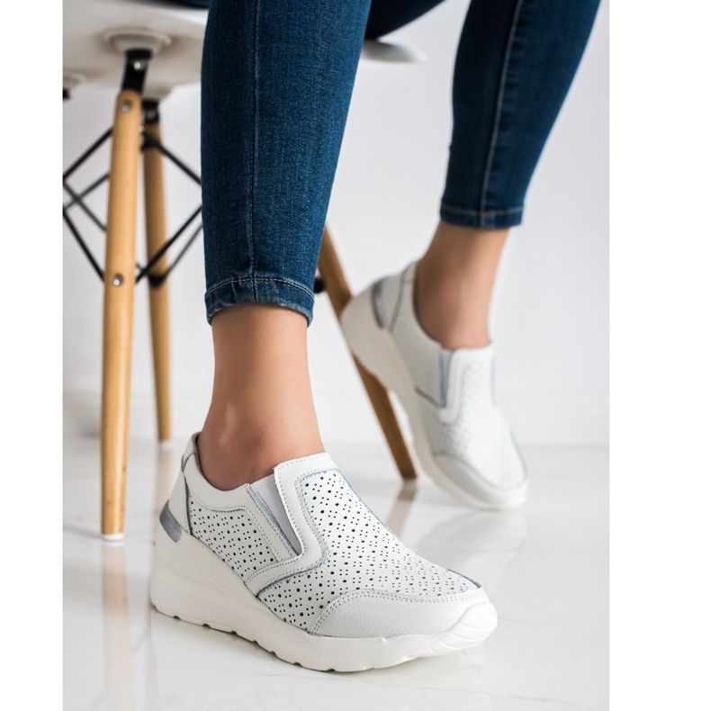 Goodin Valkoiset nahkaiset lenkkarit valkoinen 2