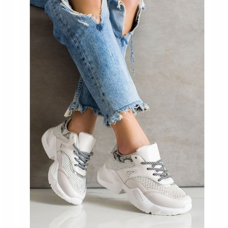 SHELOVET Harmaat Snake Print Tennarit beige 1