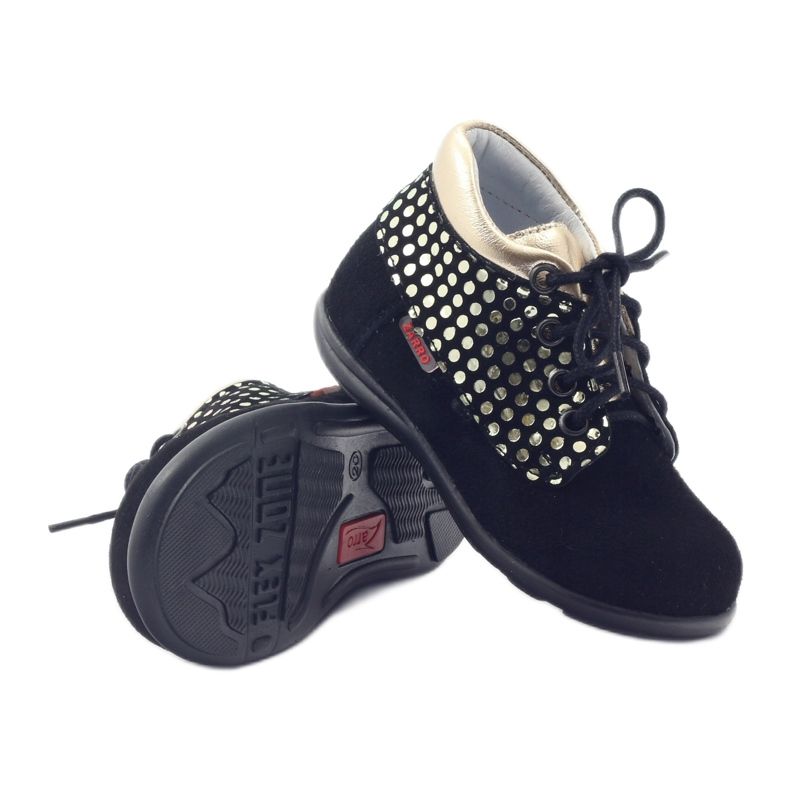 Tyttöjen saappaat Zarro 82/4 mustakultaa kultainen 3