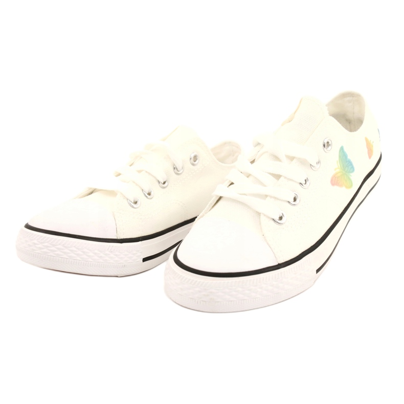 NEWS Valkoiset lenkkarit, joissa on sidotut perhoset 21DZ35-3585 valkoinen 1