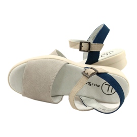 Mukavat naisten nahkasandaalit Filippo DS2021/21 harmaa 3