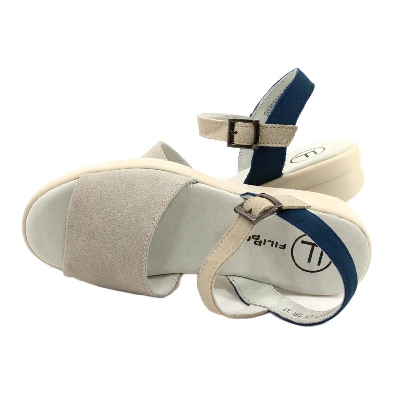 Mukavat naisten nahkasandaalit Filippo DS2021/21 harmaa 3