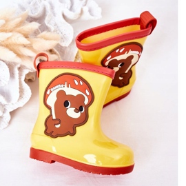 Lasten keltaiset kalosteet nallekarhun kanssa keltainen 1