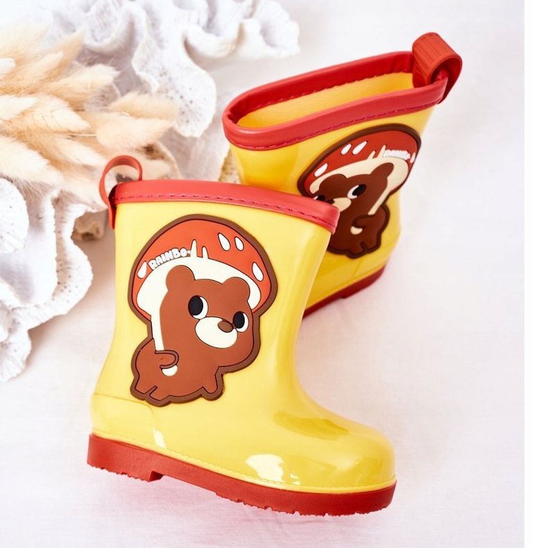 Lasten keltaiset kalosteet nallekarhun kanssa keltainen 1