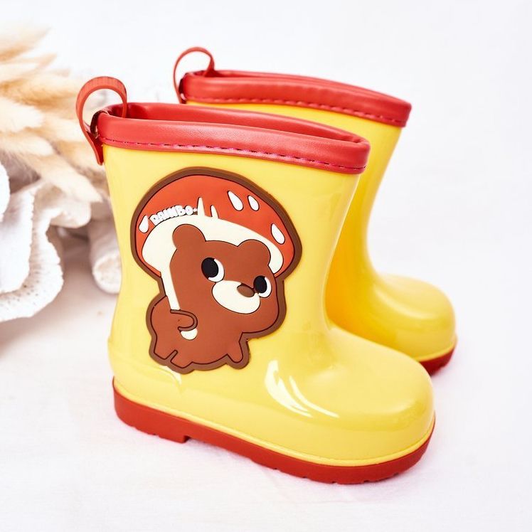 Lasten keltaiset kalosteet nallekarhun kanssa keltainen 2