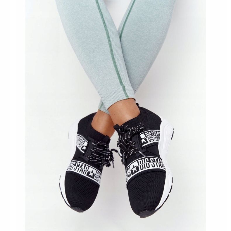 Naisten urheilukengät Memory Foam Big Star HH274359 Musta valkoinen 1