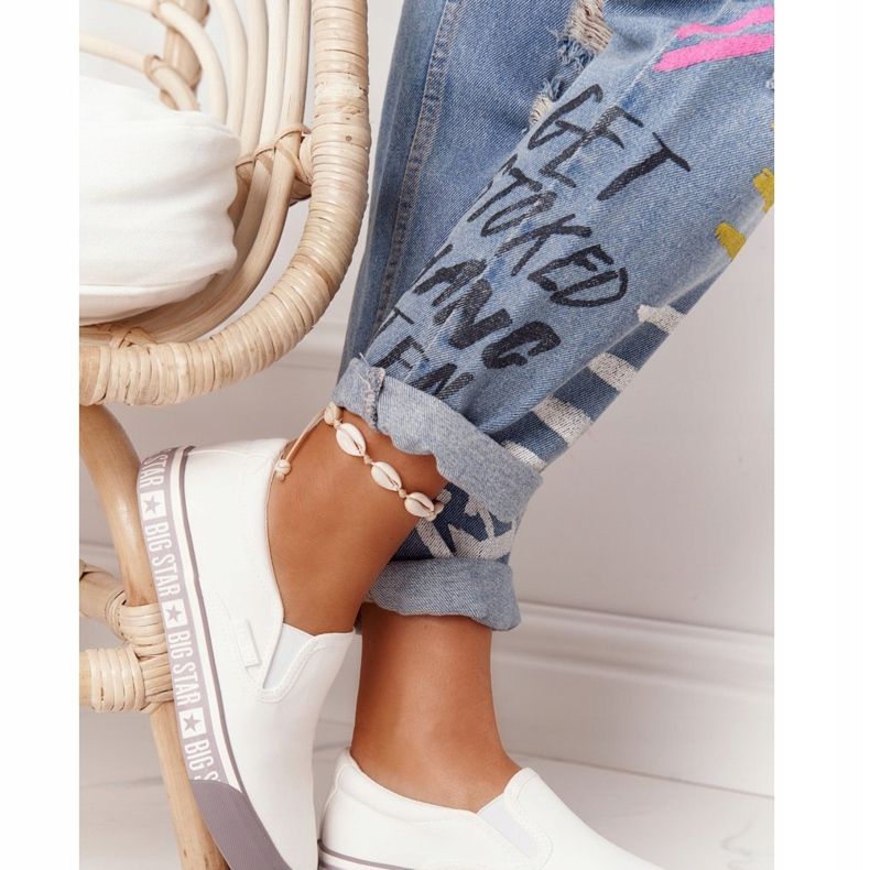 Naisten tennarit Slip-on Big Star HH274007 Valkoinen 2