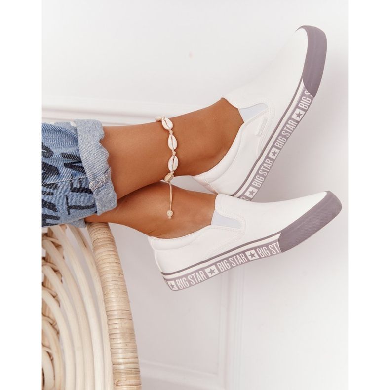 Naisten tennarit Slip-on Big Star HH274007 Valkoinen 1