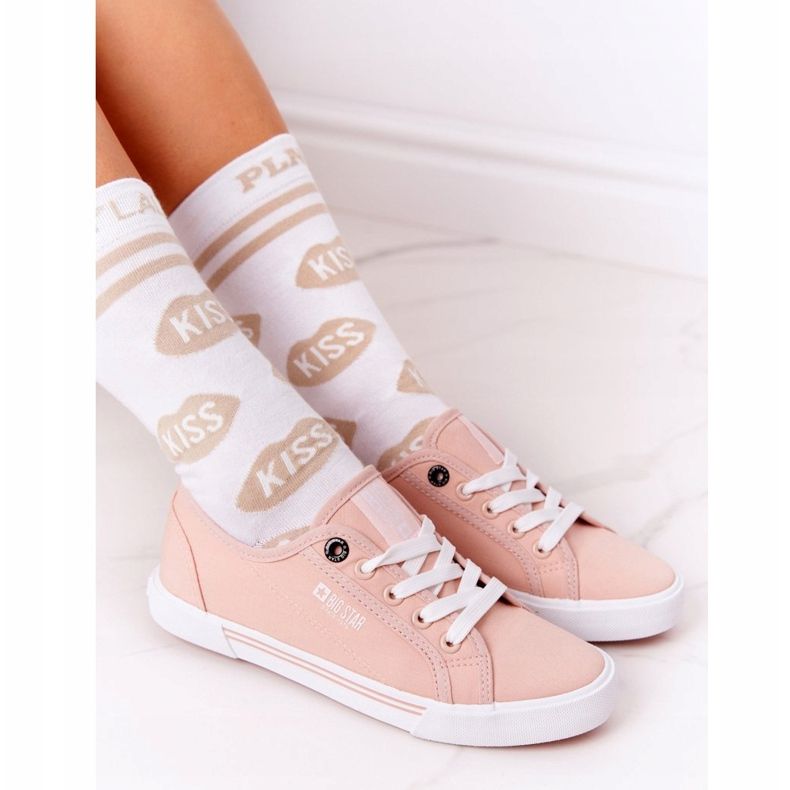 Naisten lenkkarit Big Star HH274060 Pink valkoinen vaaleanpunainen 1