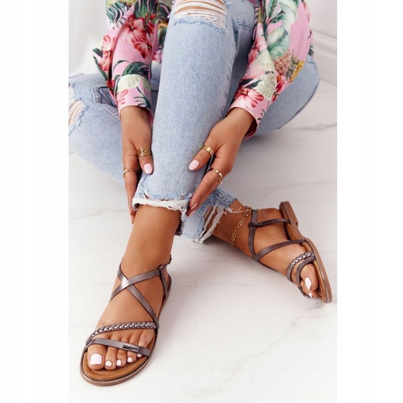 S.Barski Sandaalit punoksella S. Bararski 152-1 Kupari monivärinen 1