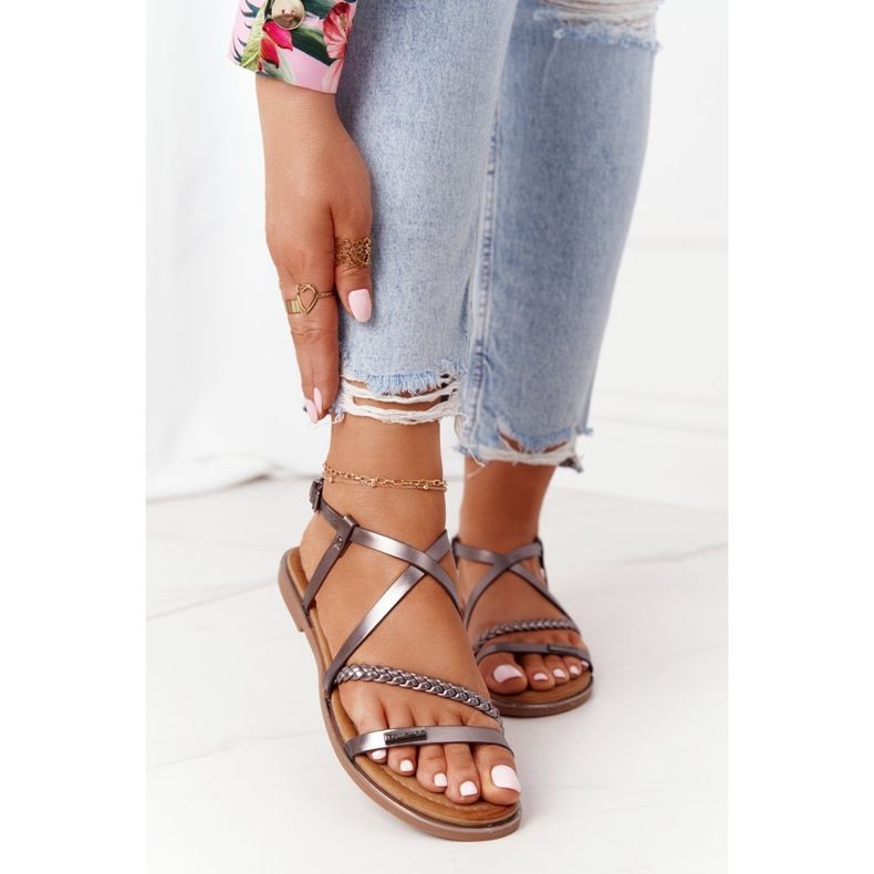 S.Barski Sandaalit punoksella S. Bararski 152-1 Kupari monivärinen 2