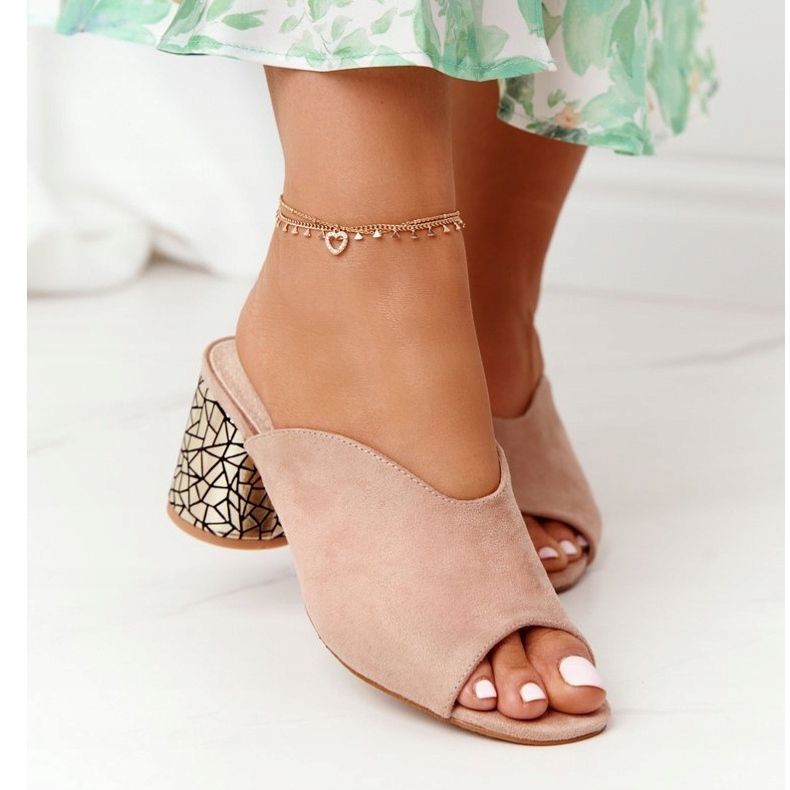 Mokkanahkaiset korkokengät S.Barski C420-15 Beige 2