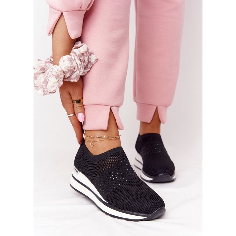 Avoimet lenkkarit Slip-On Wedge Musta Sophia valkoinen 1