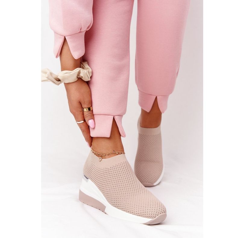 Avoimet lenkkarit Slip-On Wedge Beige Harmony valkoinen 2