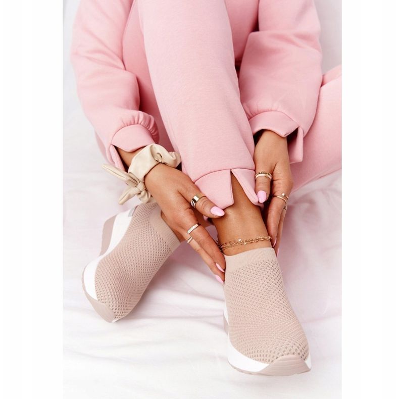 Avoimet lenkkarit Slip-On Wedge Beige Harmony valkoinen 1