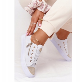 Naisten lenkkarit vetoketjulla White-Gold Festival valkoinen kultainen 2